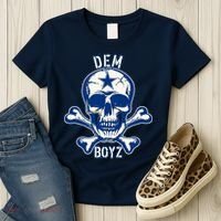 DEM BOYZ Dallas Skull Crossbones Star Texas Fan Pride Women's T-Shirt thumb 3