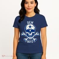 DEM BOYZ Dallas Skull Crossbones Star Texas Fan Pride Women's T-Shirt thumb 4