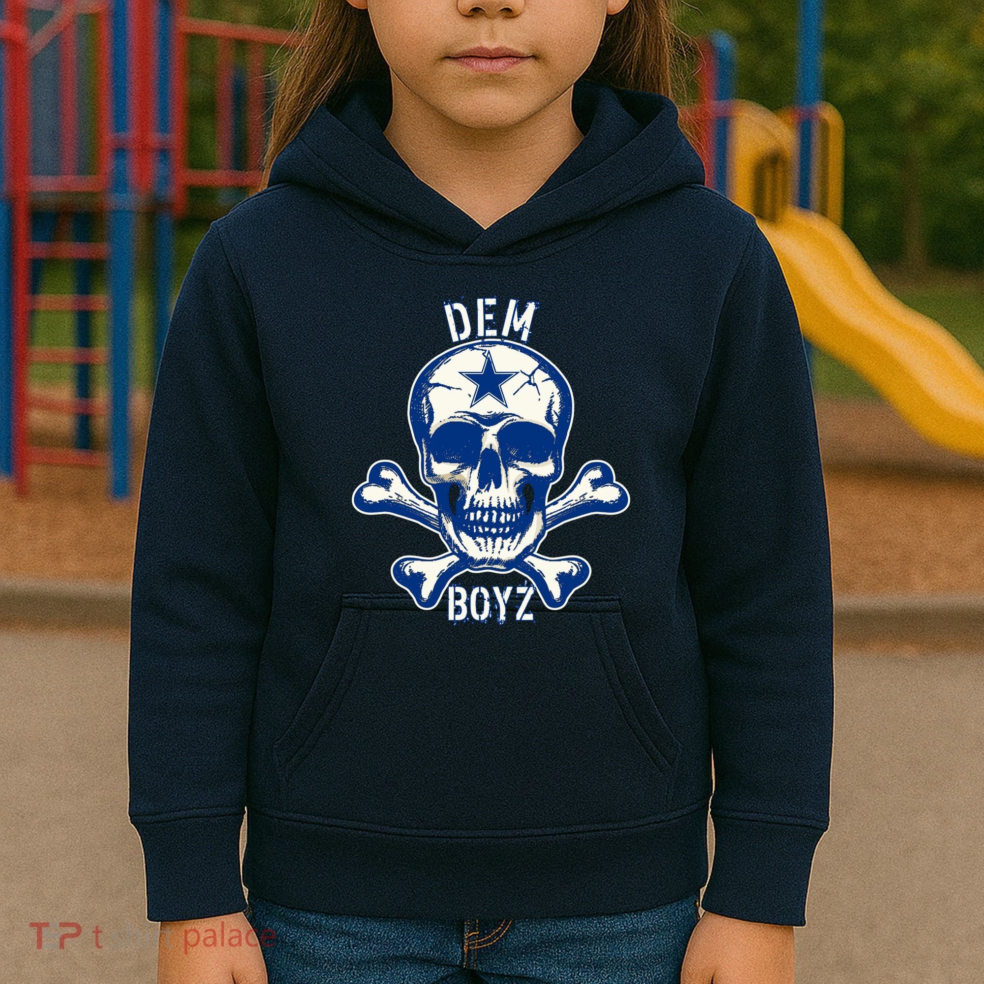 DEM BOYZ Dallas Skull Crossbones Star Texas Fan Pride Kids Hoodie
