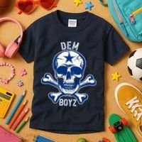 DEM BOYZ Dallas Skull Crossbones Star Texas Fan Pride Kids T-Shirt thumb 3