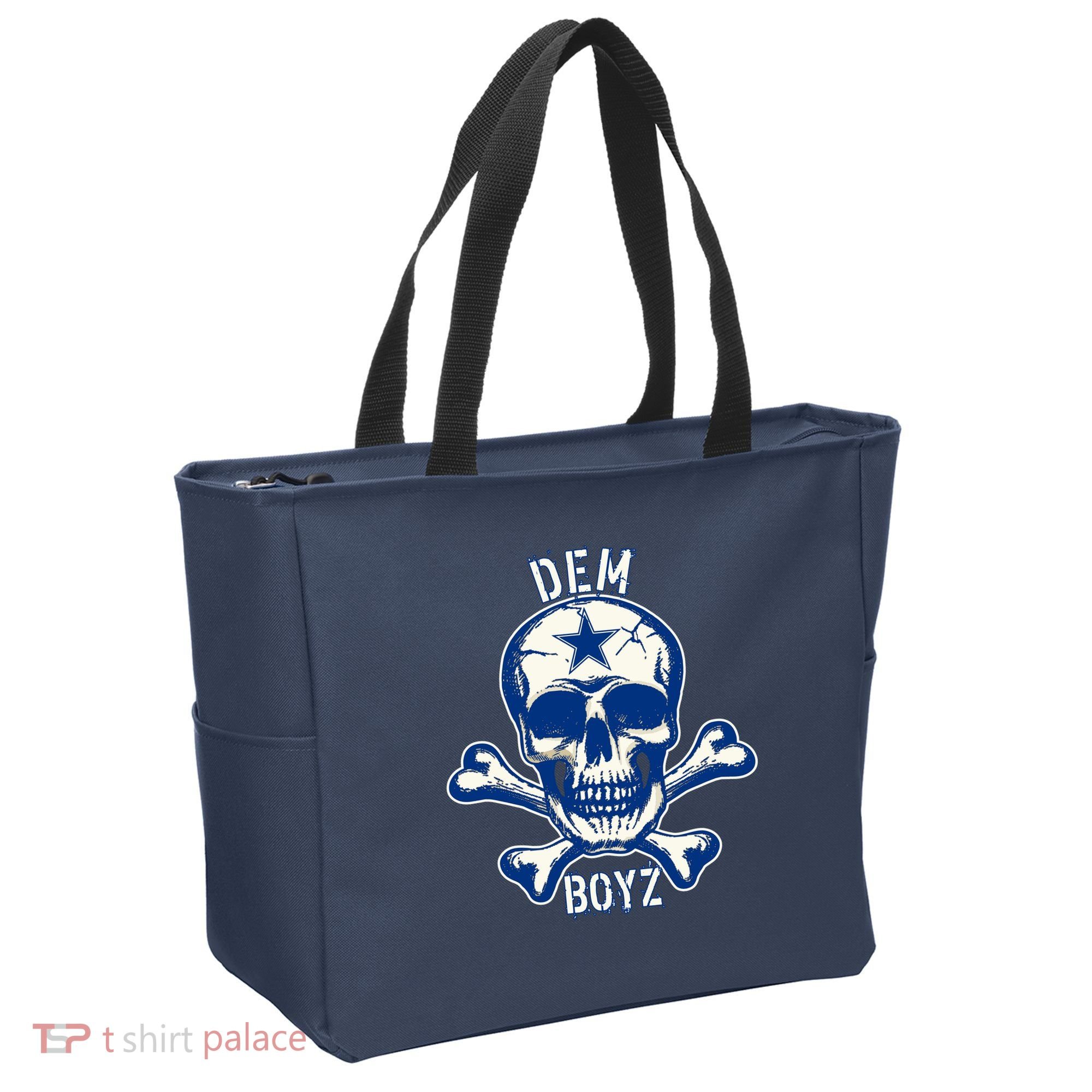 DEM BOYZ Dallas Skull Crossbones Star Texas Fan Pride Tote Bag