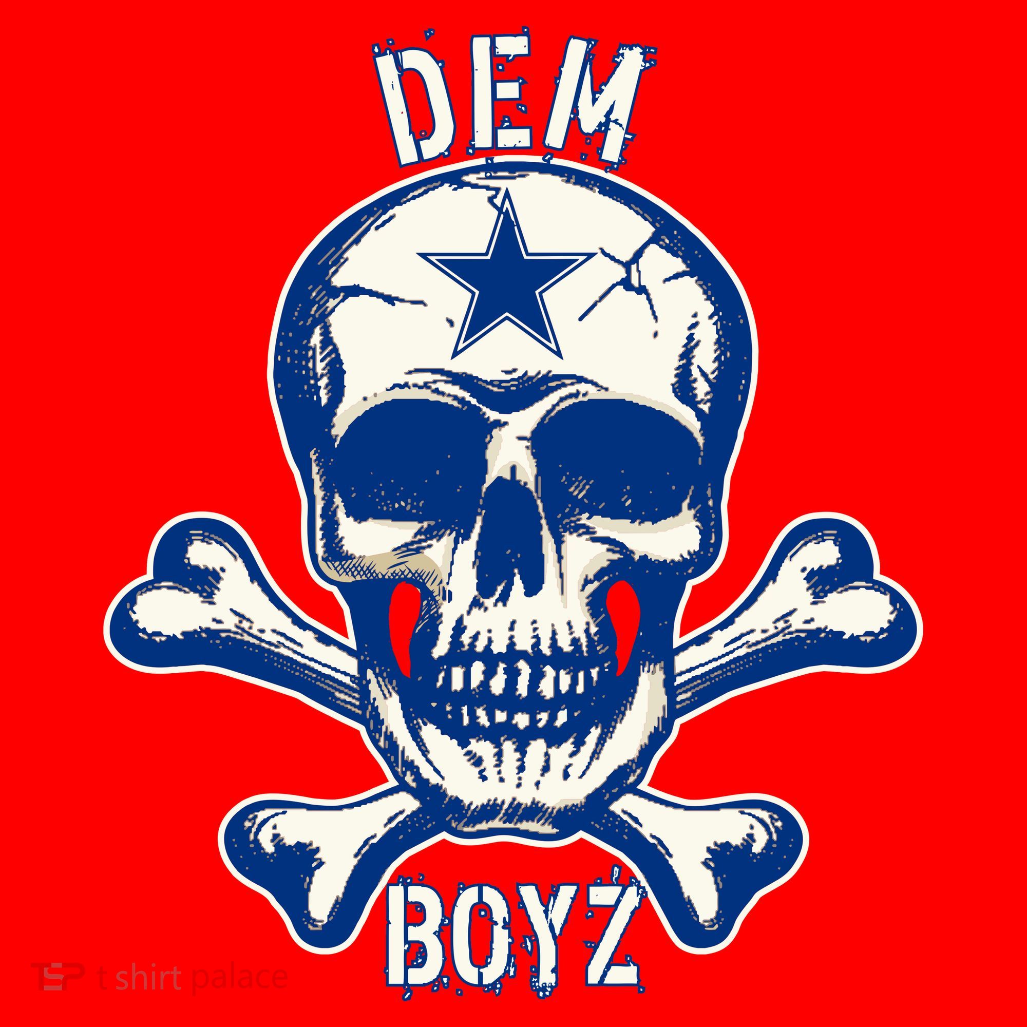 DEM BOYZ Dallas Skull Crossbones Star Texas Fan Pride Santa Hat
