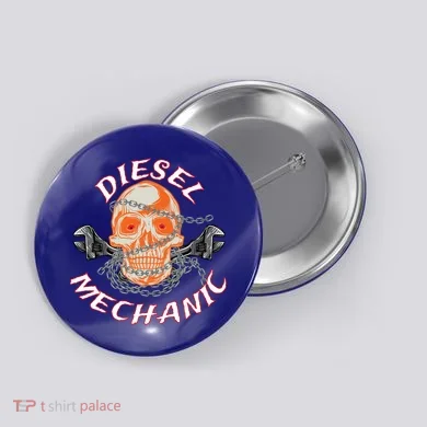 Diesel Engine Mechanic Gift Button