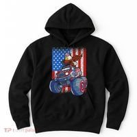 Dabbing Eagle Monster Truck 4th Of July American Flag Hoodie thumb 0