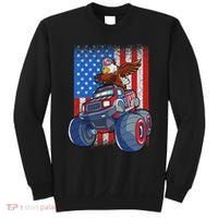 Dabbing Eagle Monster Truck 4th Of July American Flag Sweatshirt thumb 0