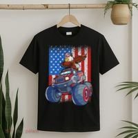 Dabbing Eagle Monster Truck 4th Of July American Flag T-Shirt thumb 2