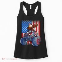 Dabbing Eagle Monster Truck 4th Of July American Flag Women's Tank Top thumb 0