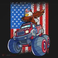 Dabbing Eagle Monster Truck 4th Of July American Flag Baby Bodysuit thumb 2