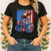 Dabbing Eagle Monster Truck 4th Of July American Flag Women's T-Shirt thumb 2