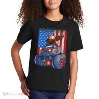 Dabbing Eagle Monster Truck 4th Of July American Flag Kids T-Shirt thumb 2
