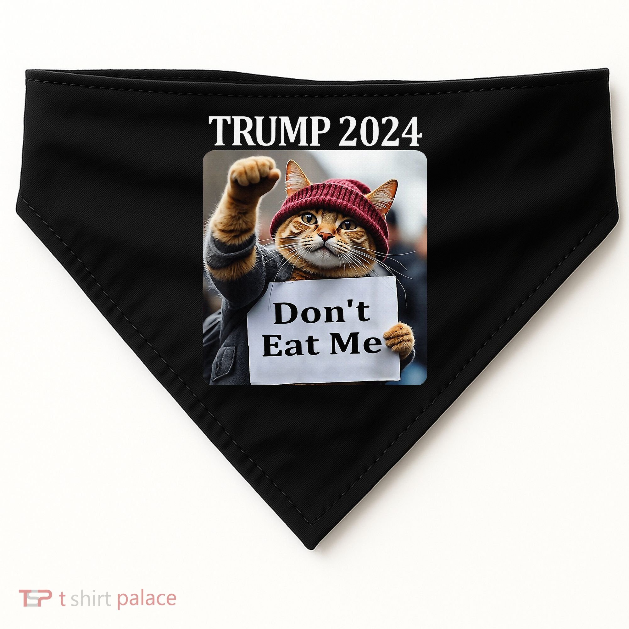 DonT Eat Me Cats For Trump 2024 USA-Made Doggie Bandana