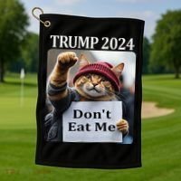 DonT Eat Me Cats For Trump 2024 Golf Towel thumb 1