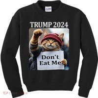 DonT Eat Me Cats For Trump 2024 Kids Sweatshirt thumb 0