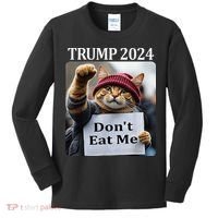 DonT Eat Me Cats For Trump 2024 Kids Long Sleeve Shirt thumb 0