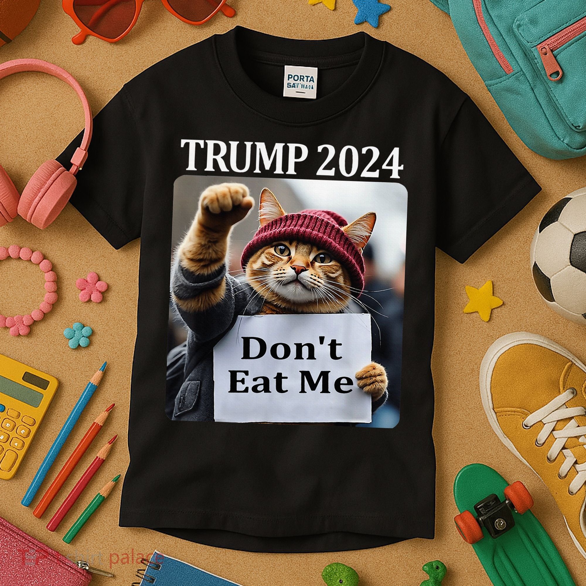 DonT Eat Me Cats For Trump 2024 Kids T-Shirt