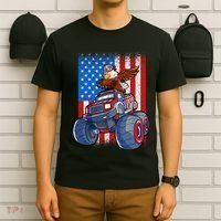 Dabbing Eagle Monster Truck 4th Of July Boy American Flag T-Shirt thumb 6