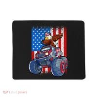 Dabbing Eagle Monster Truck 4th Of July Boy American Flag Mousepad thumb 0
