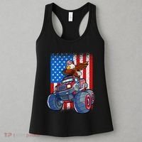Dabbing Eagle Monster Truck 4th Of July Boy American Flag Women's Tank Top thumb 3