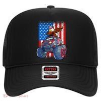 Dabbing Eagle Monster Truck 4th Of July Boy American Flag Hat thumb 0