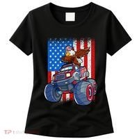 Dabbing Eagle Monster Truck 4th Of July Boy American Flag Women's T-Shirt thumb 0