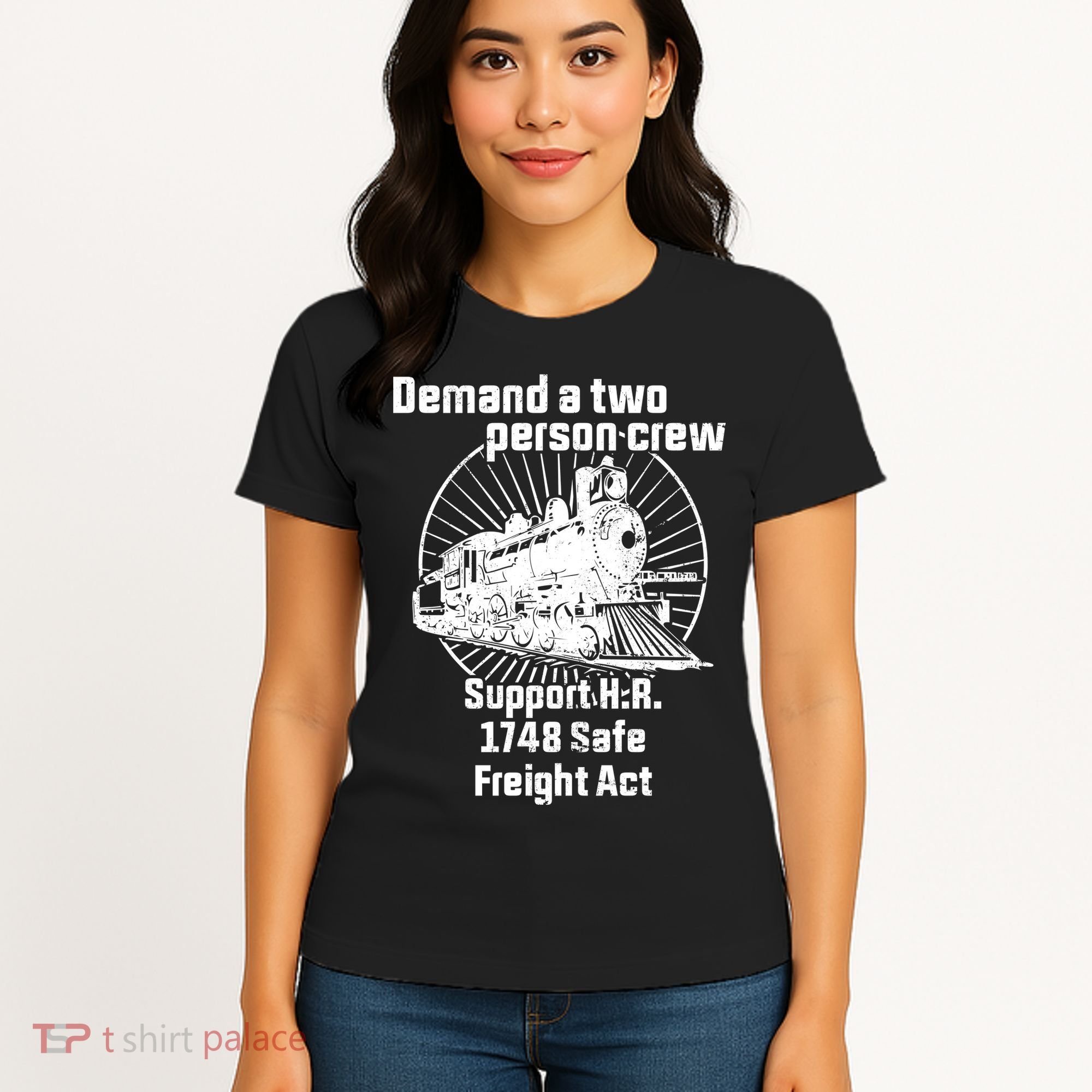Demand A Two Person Crew Trains Women's T-Shirt