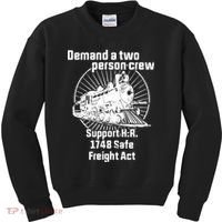 Demand A Two Person Crew Trains Kids Sweatshirt thumb 0