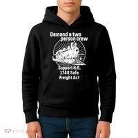 Demand A Two Person Crew Trains Kids Hoodie thumb 4