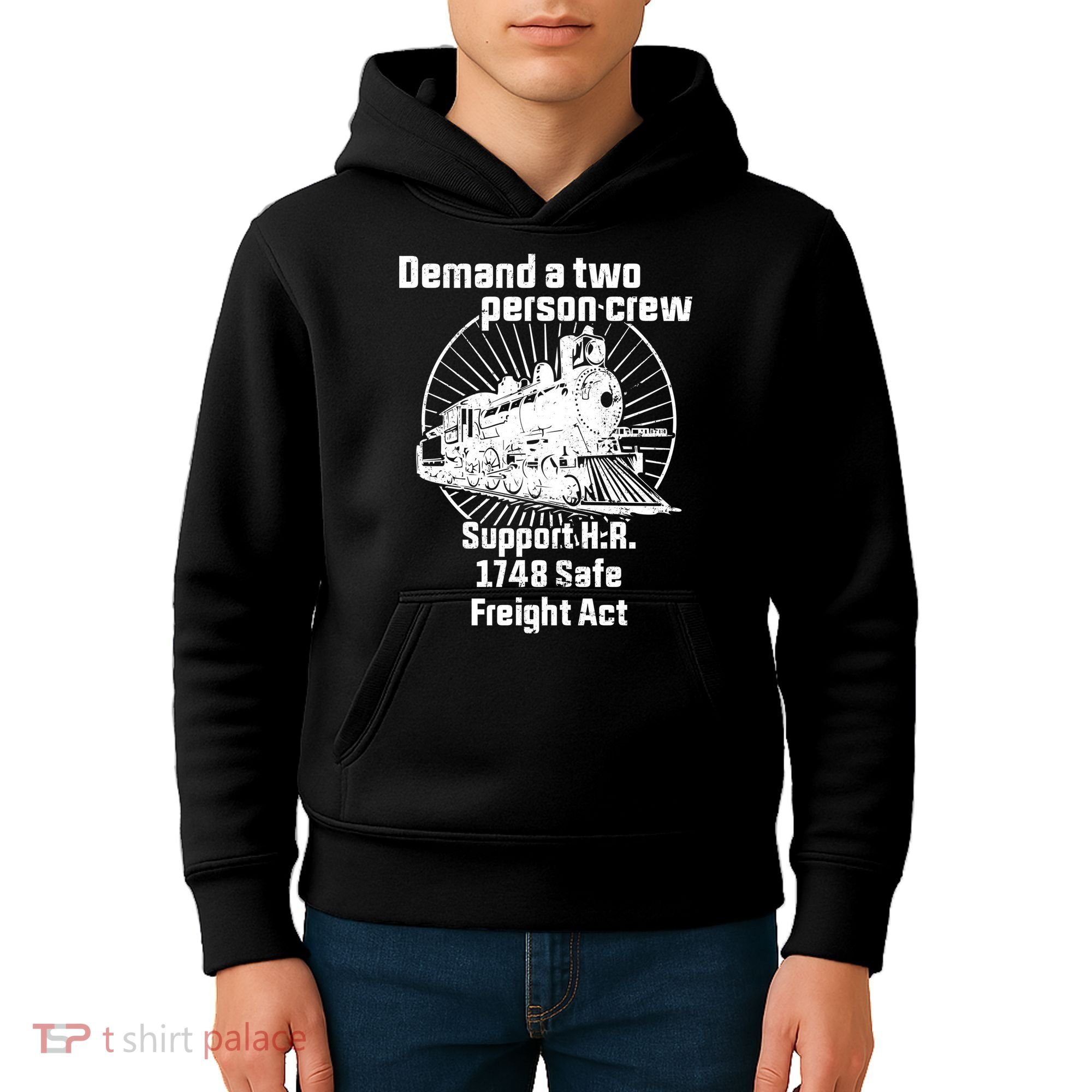 Demand A Two Person Crew Trains Kids Hoodie