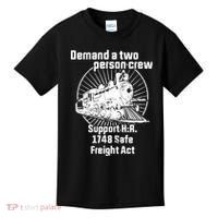 Demand A Two Person Crew Trains Kids T-Shirt thumb 0