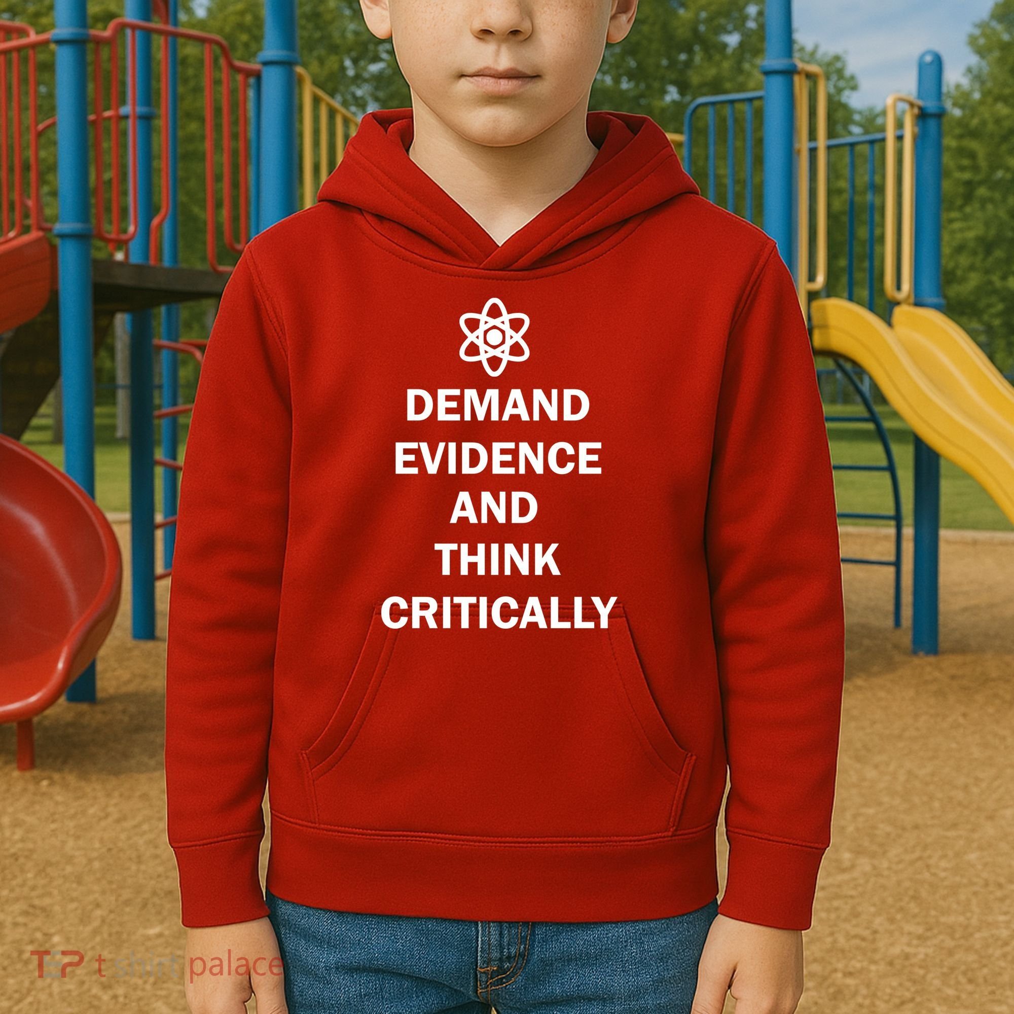 Demand Evidence And Think Critically Kids Hoodie