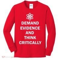 Demand Evidence And Think Critically Kids Long Sleeve Shirt thumb 0