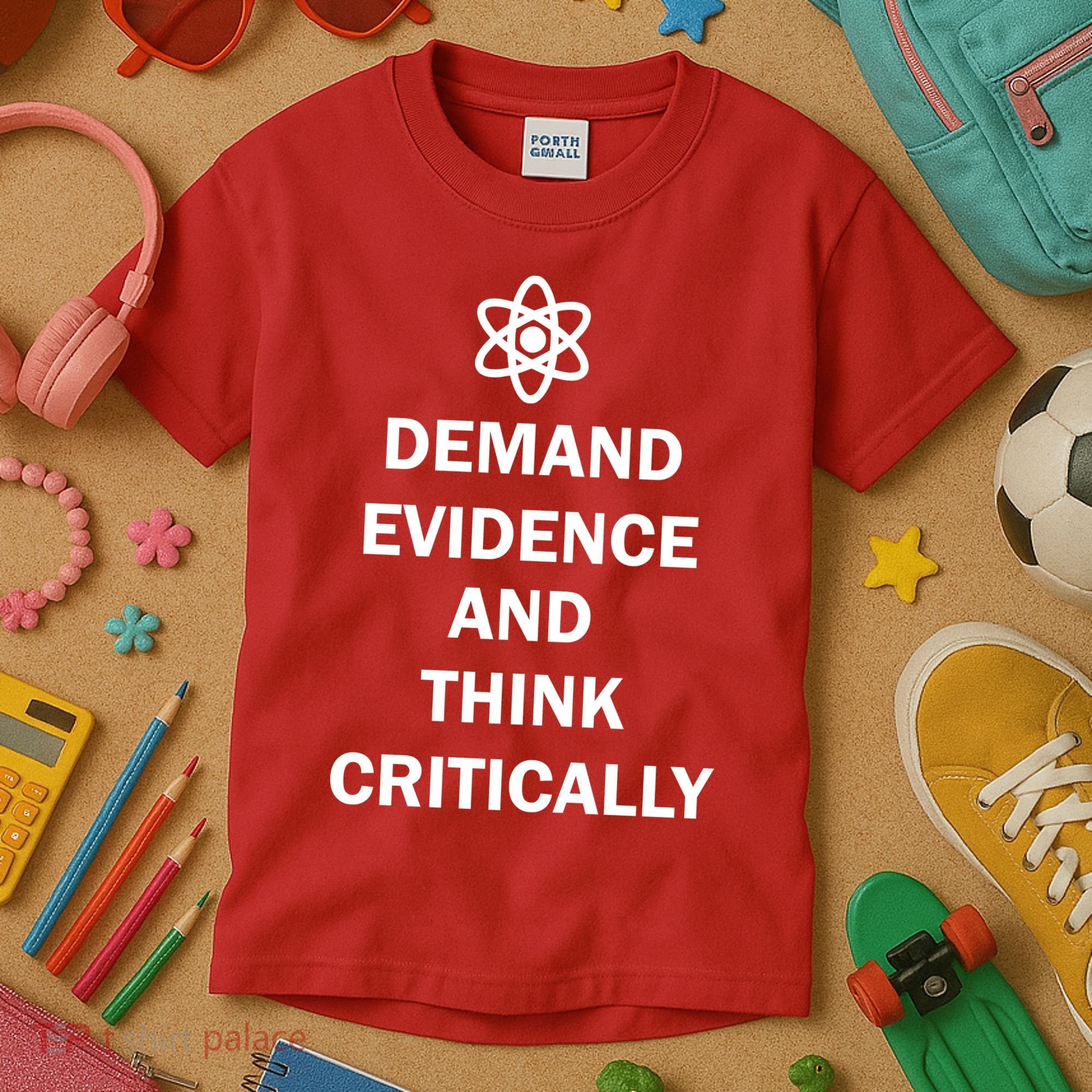 Demand Evidence And Think Critically Kids T-Shirt
