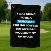 Democrat For Halloween Golf Towel thumb 1