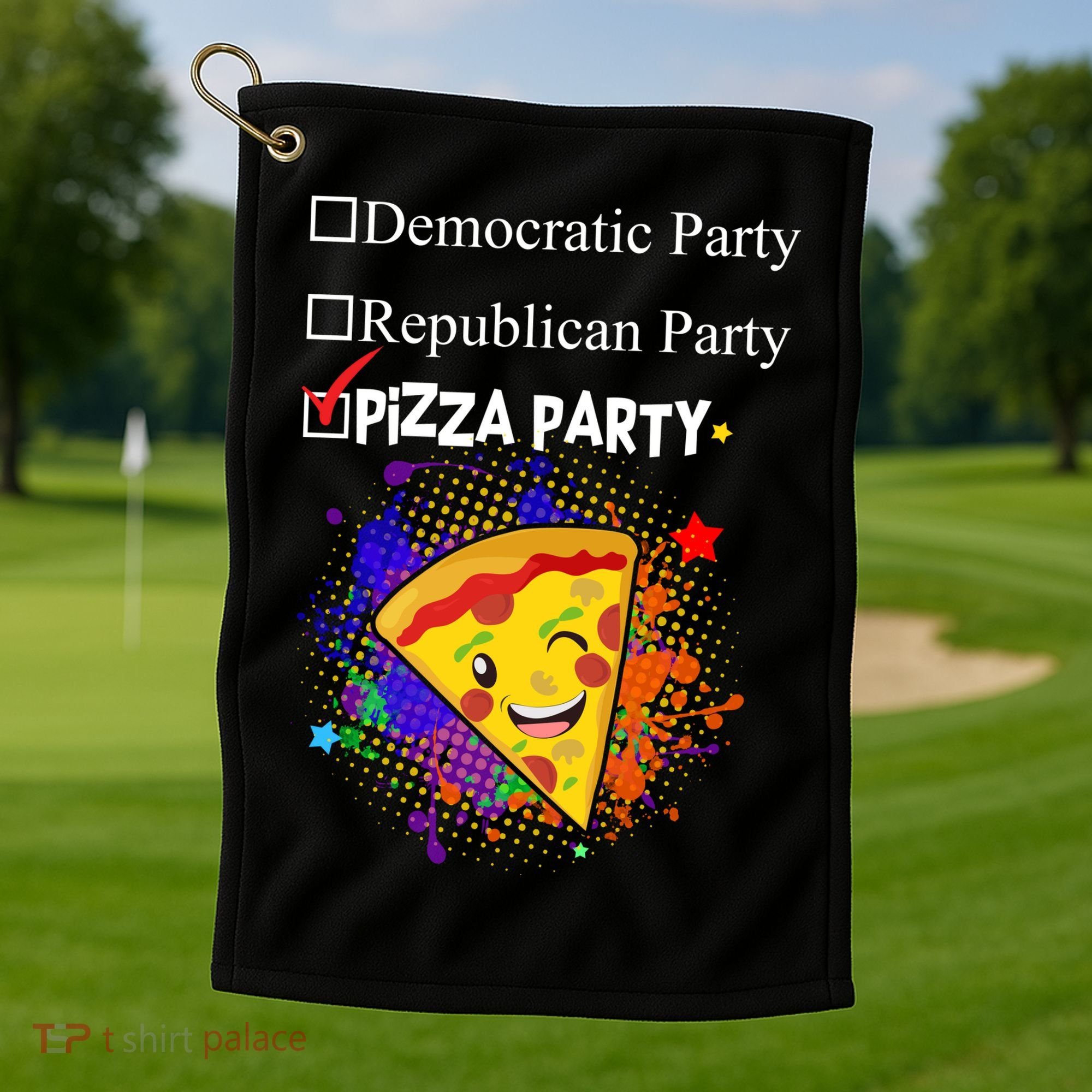 Democratic Republican Pizza Party Golf Towel