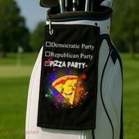Democratic Republican Pizza Party Golf Towel thumb 2