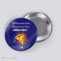 Democratic Republican Pizza Party Button thumb 0