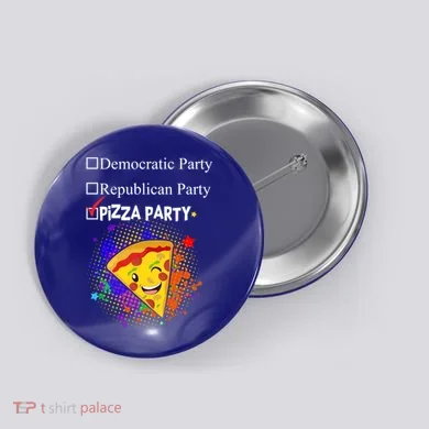 Democratic Republican Pizza Party Button