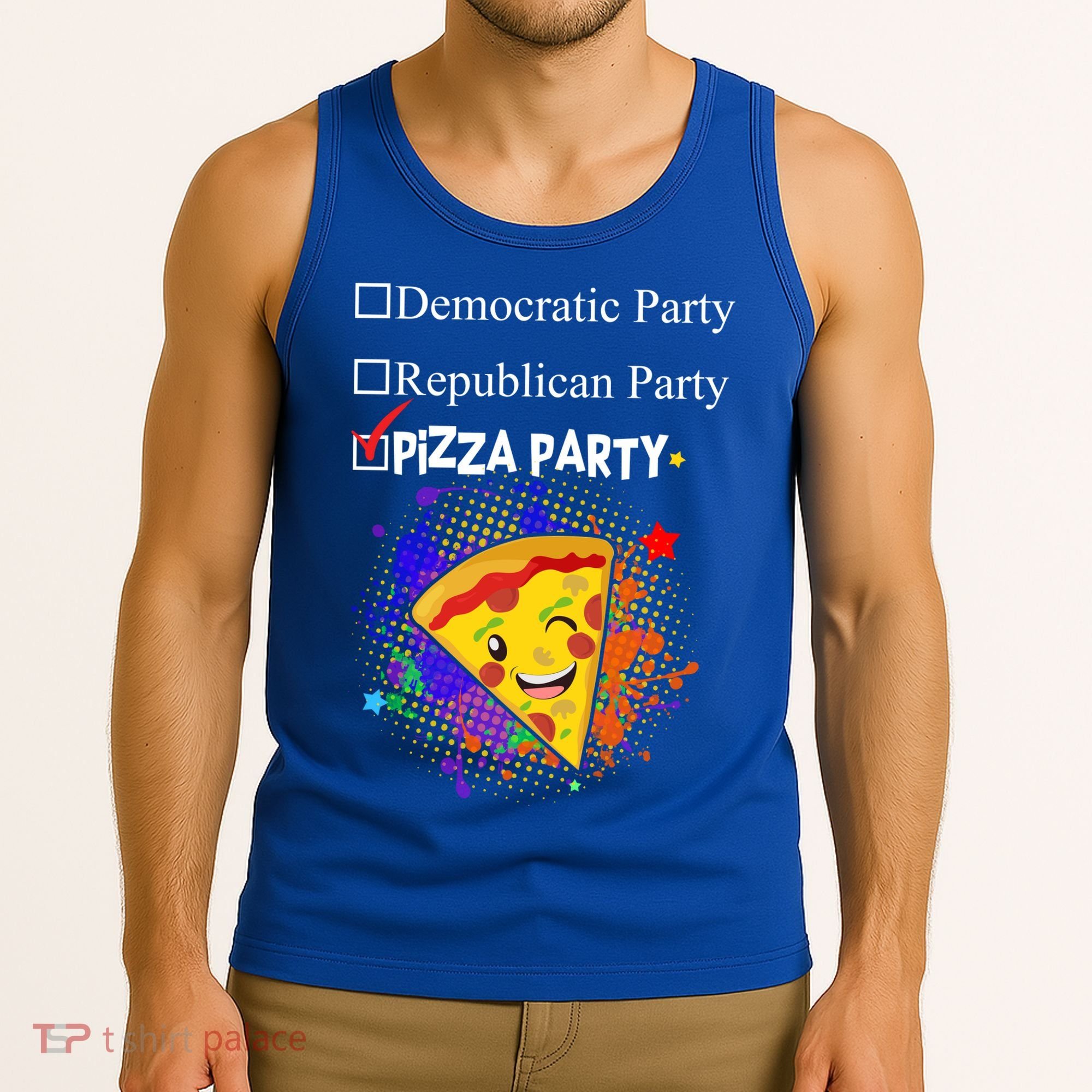 Democratic Republican Pizza Party Tank Top