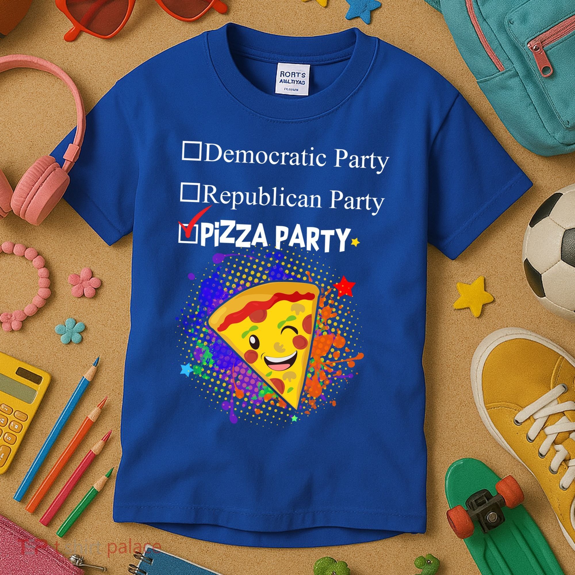Democratic Republican Pizza Party Kids T-Shirt