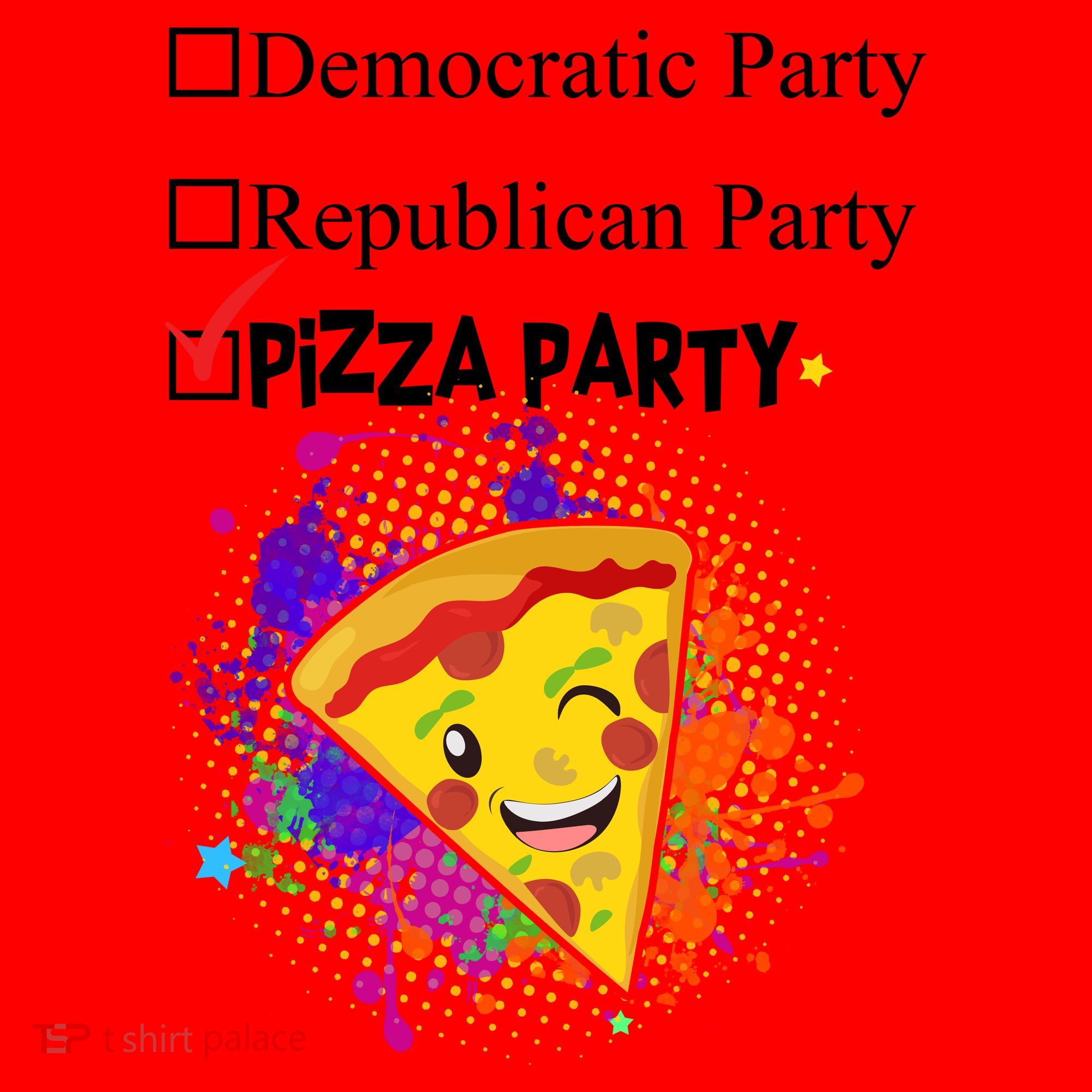 Democratic Republican Pizza Party Santa Hat