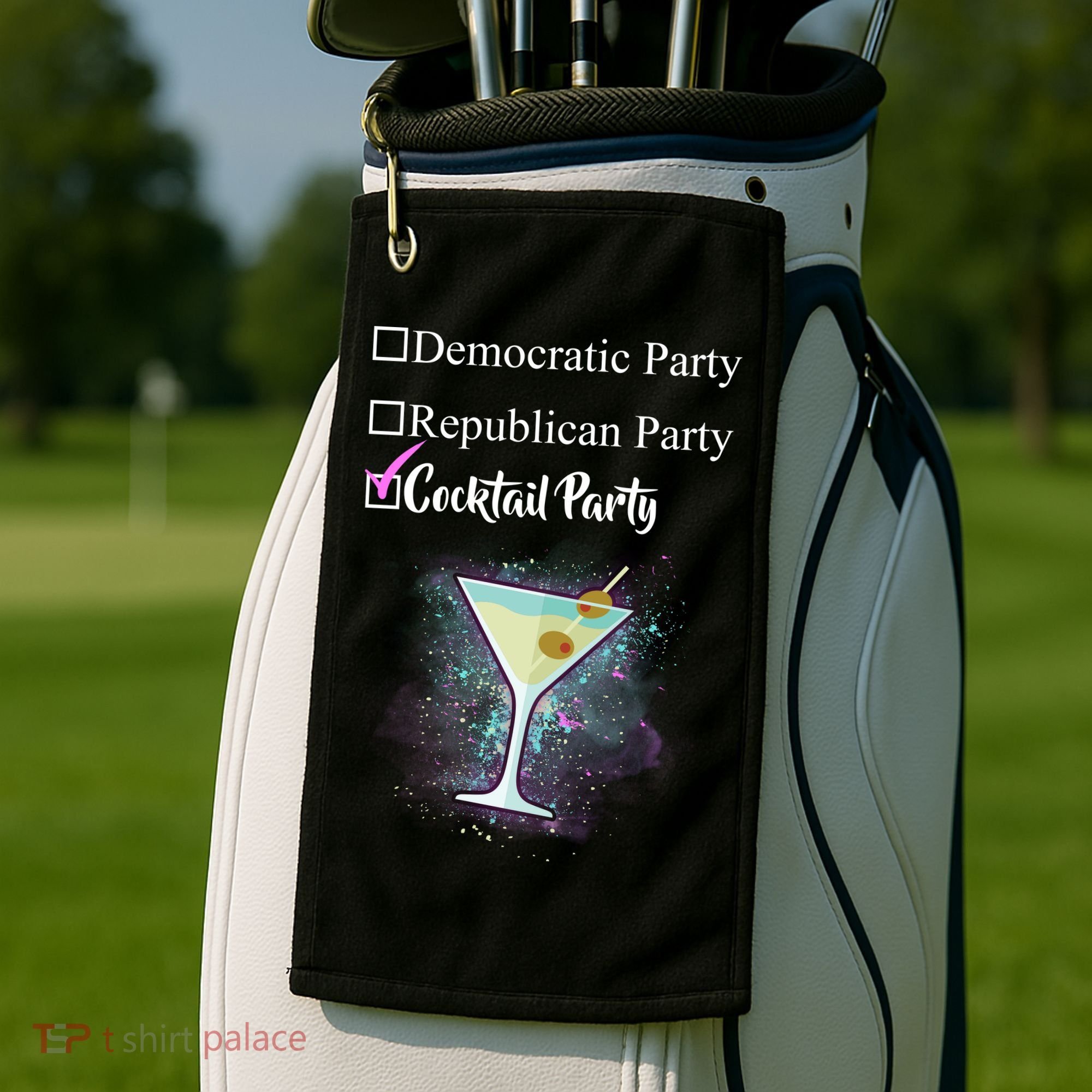 Democratic Republican Wine Party Golf Towel