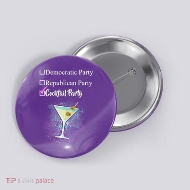 Democratic Republican Wine Party Button