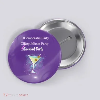 Democratic Republican Wine Party Button
