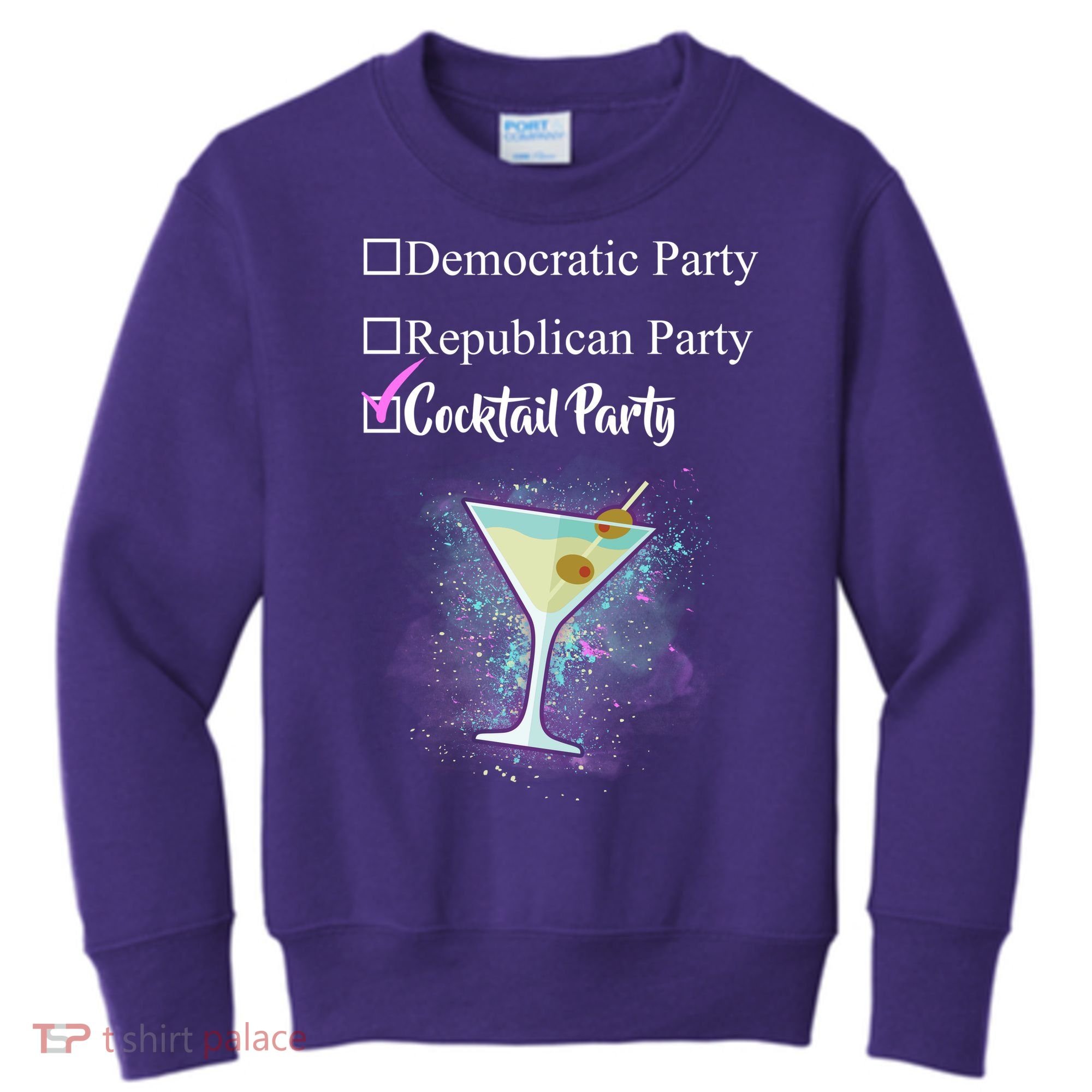 Democratic Republican Wine Party Kids Sweatshirt