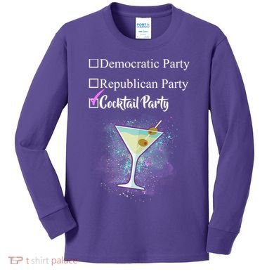 Democratic Republican Wine Party Kids Long Sleeve Shirt