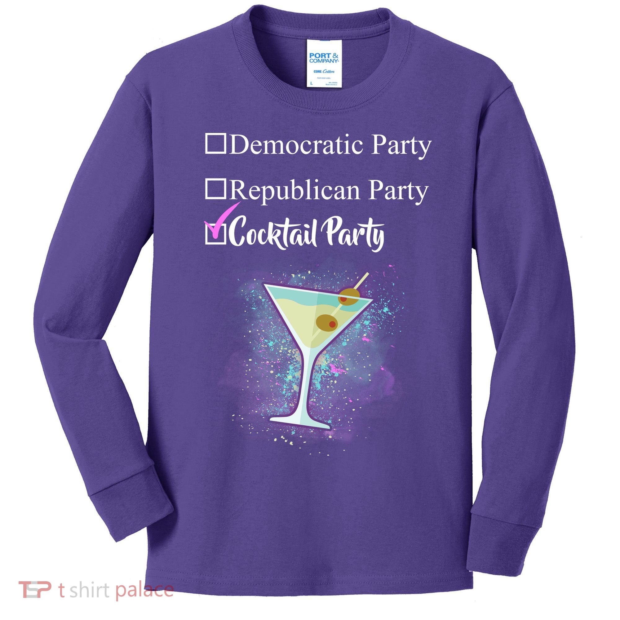 Democratic Republican Wine Party Kids Long Sleeve Shirt
