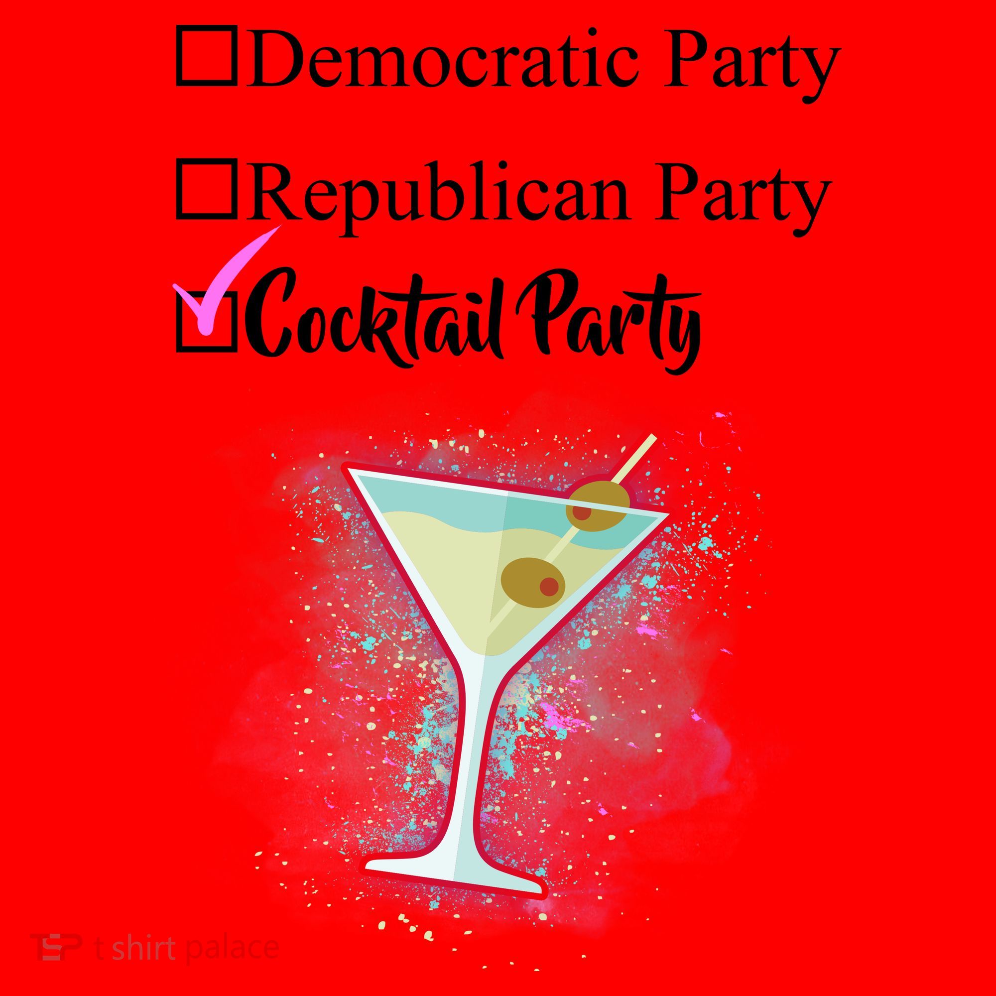 Democratic Republican Wine Party Santa Hat