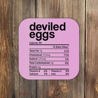 Deviled Eggs Nutrition Facts Coaster