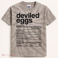Deviled Eggs Nutrition Facts Kids Tie-Dye T-Shirt thumb 0
