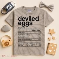 Deviled Eggs Nutrition Facts Kids Tie-Dye T-Shirt thumb 2
